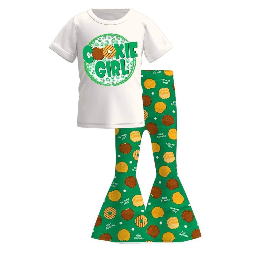 CUSTOM moq 3 mix size eta 6-8weeks Donut Girls Short Sleeve Long Pants Set