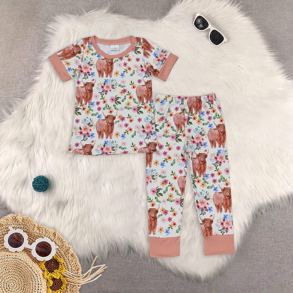 RTS NO MOQ Girls short sleeve pants Sets