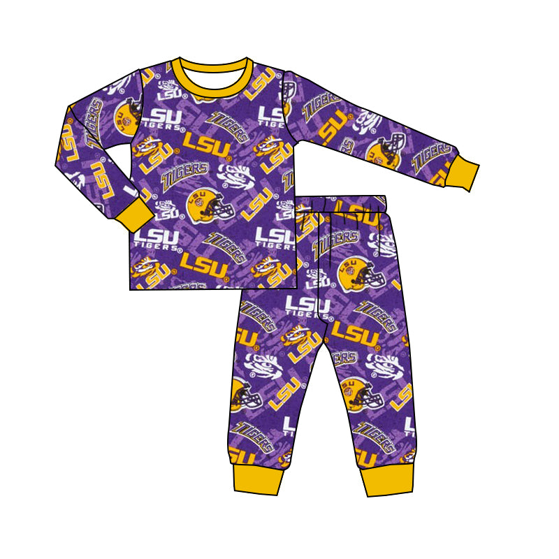 Deadline October 21 custom no moq eta 6-8weeks Yellow helmet letter purple long sleeve suit