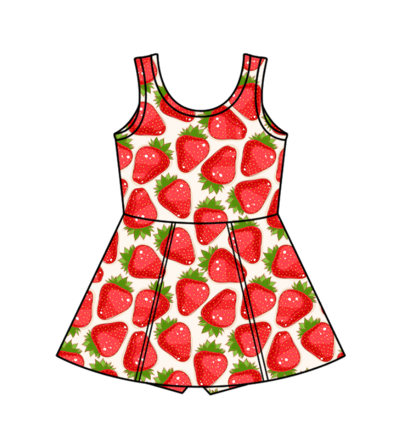 Custom moq 5 mix size milk silk baby girl clothes summer strawberry sleeveless dress