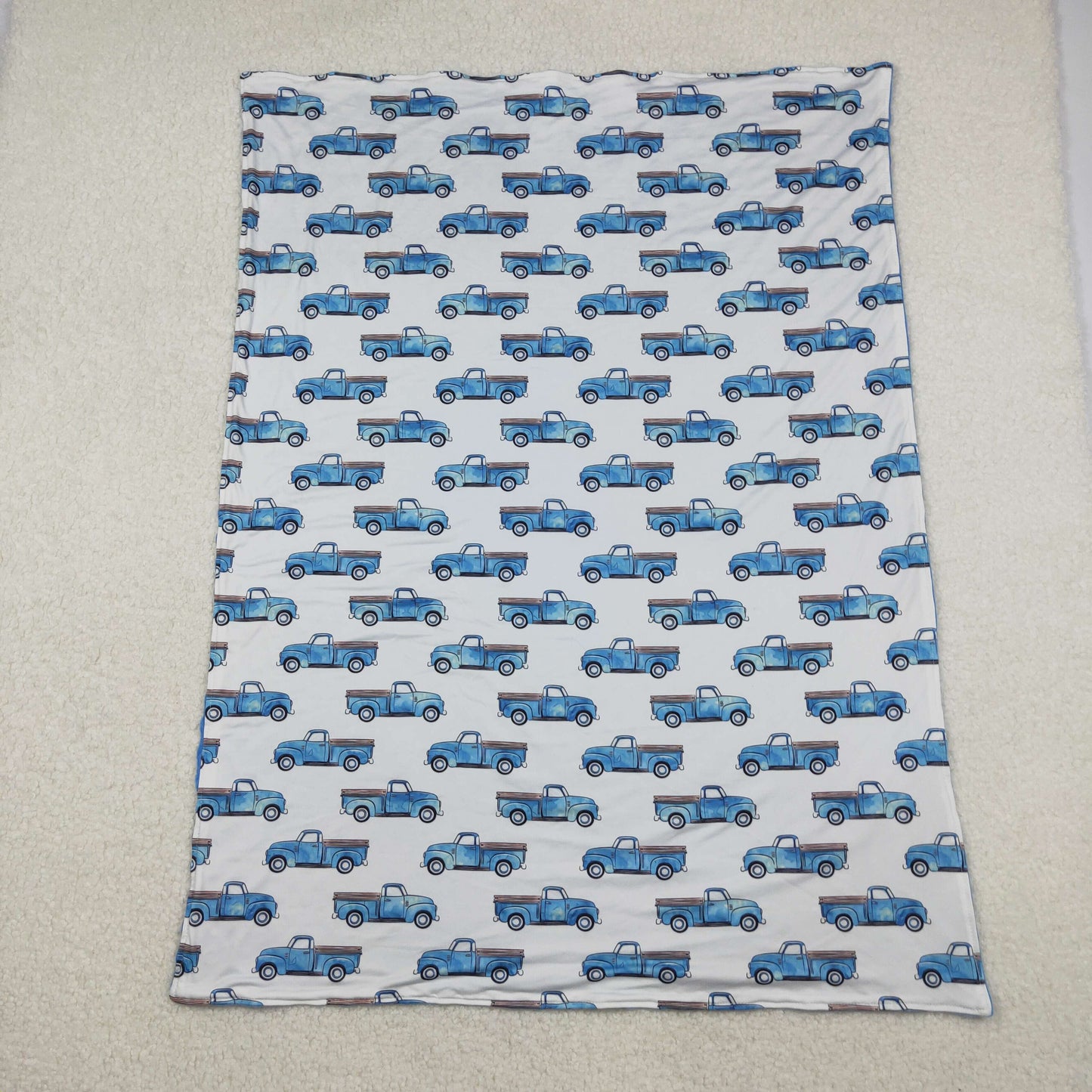 RTS NO MOQ(In Stock) BL0062 Blue Truck Baby Blanket