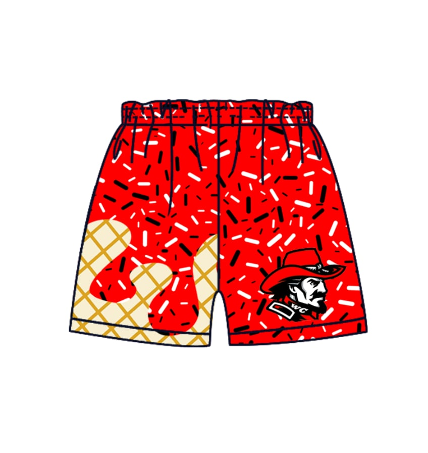 custom moq 3 eta 6-8weeks kids and adult red Beach Summer Shorts