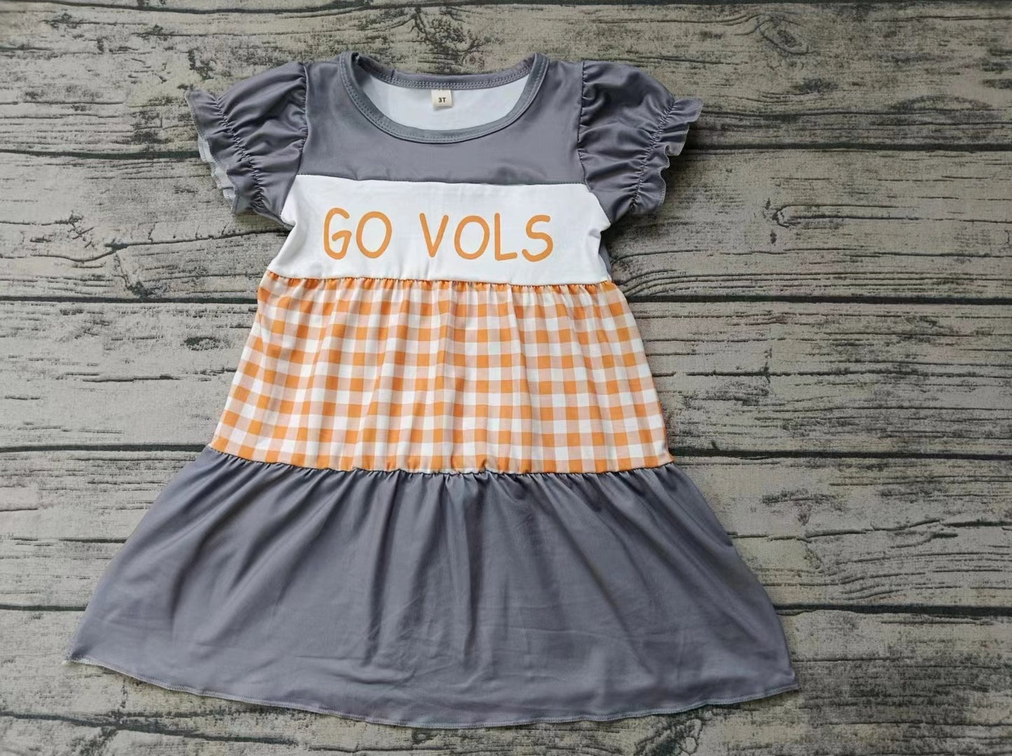 custom moq 5 eta 4-6weeks summer girls team gray short sleeve skirt dress