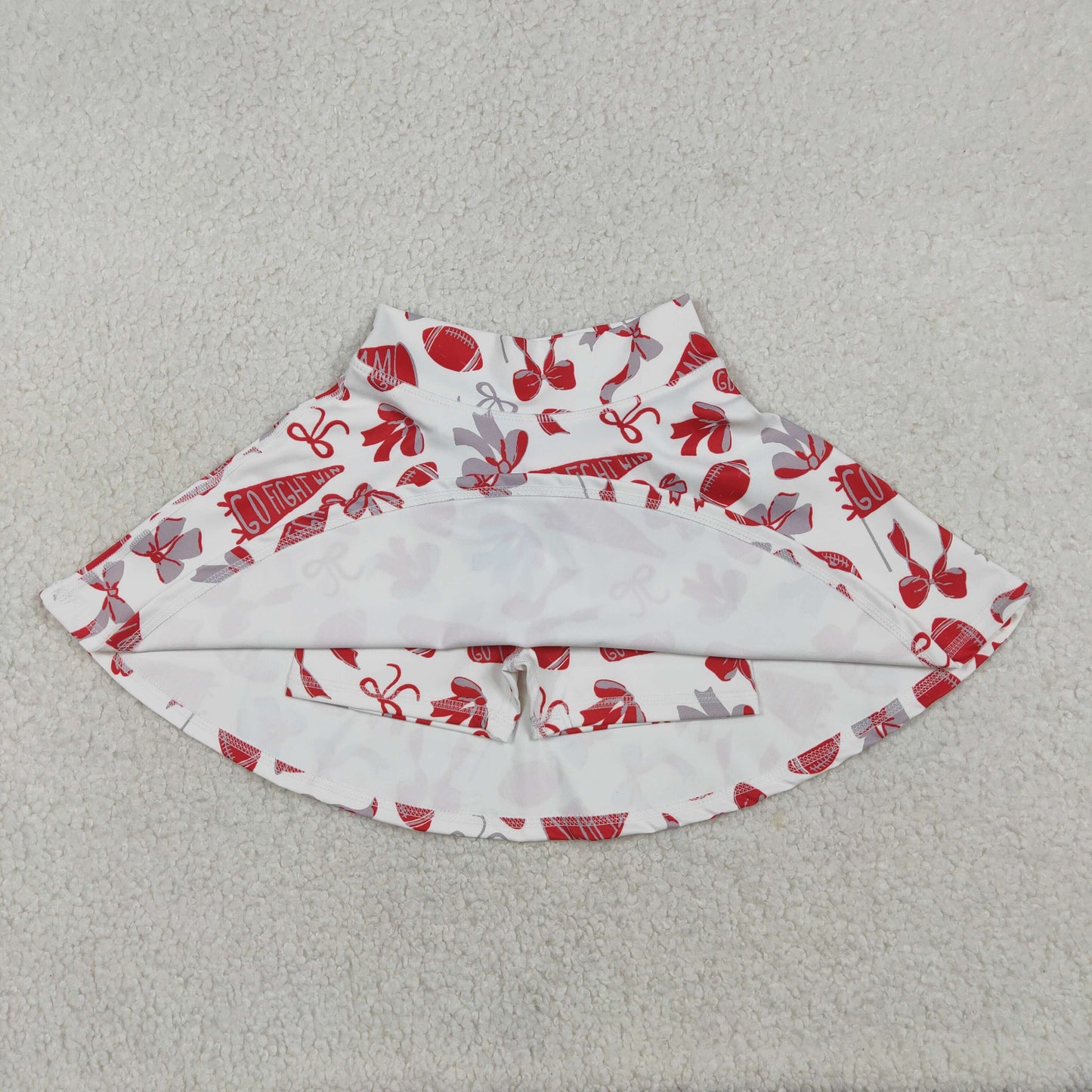 RTS NO MOQ(In Stock ) Football red Trumpet Bow Yoga Skirt