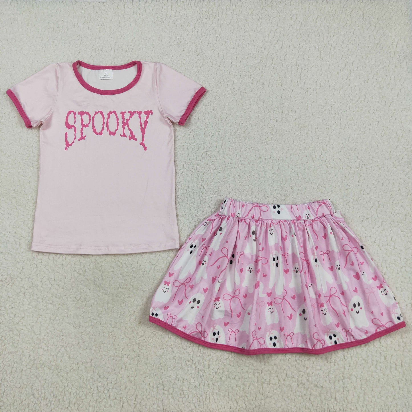 RTS NO MOQ Sibling baby girls clothes halloween short-sleeved skirt sets