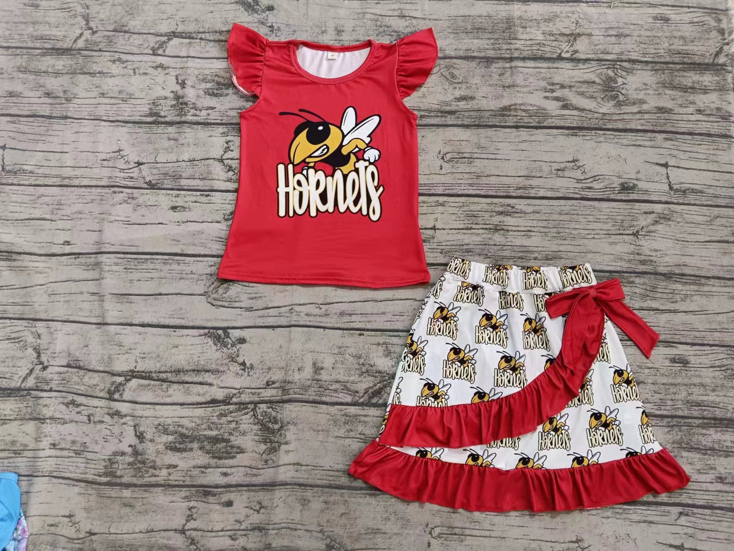 Custom moq 3 eta 6-7weeks baby girls clothes red sleeveless skirts shorts sets