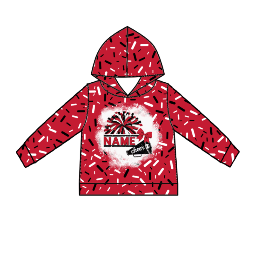 Custom moq 5 mix size milk silk summer team baby girls and boys clothes red hooded long sleeve top-25.10.24