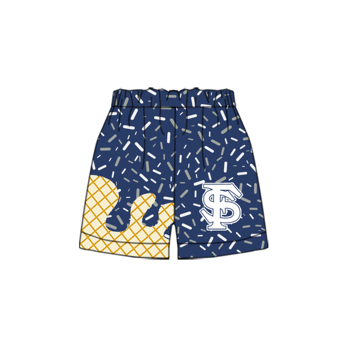 Custom Special character style tops and shorts dark blue Beach