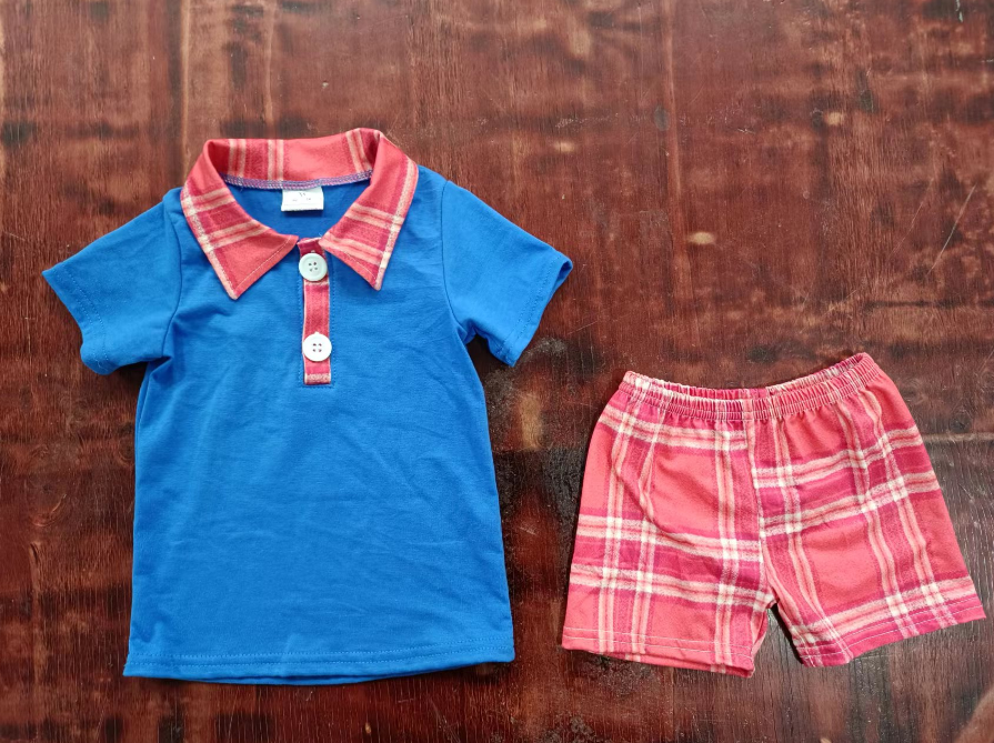 Boys shirt cotton top and shorts set summer boys sets
