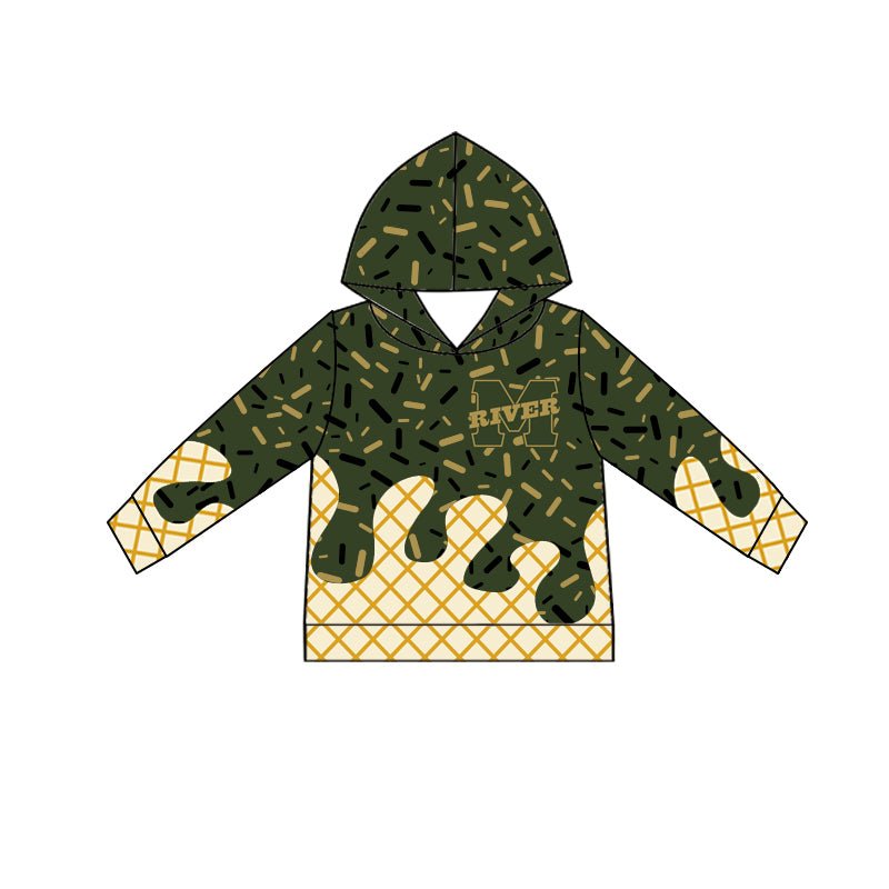 Custom Special character style tops dark green Beach