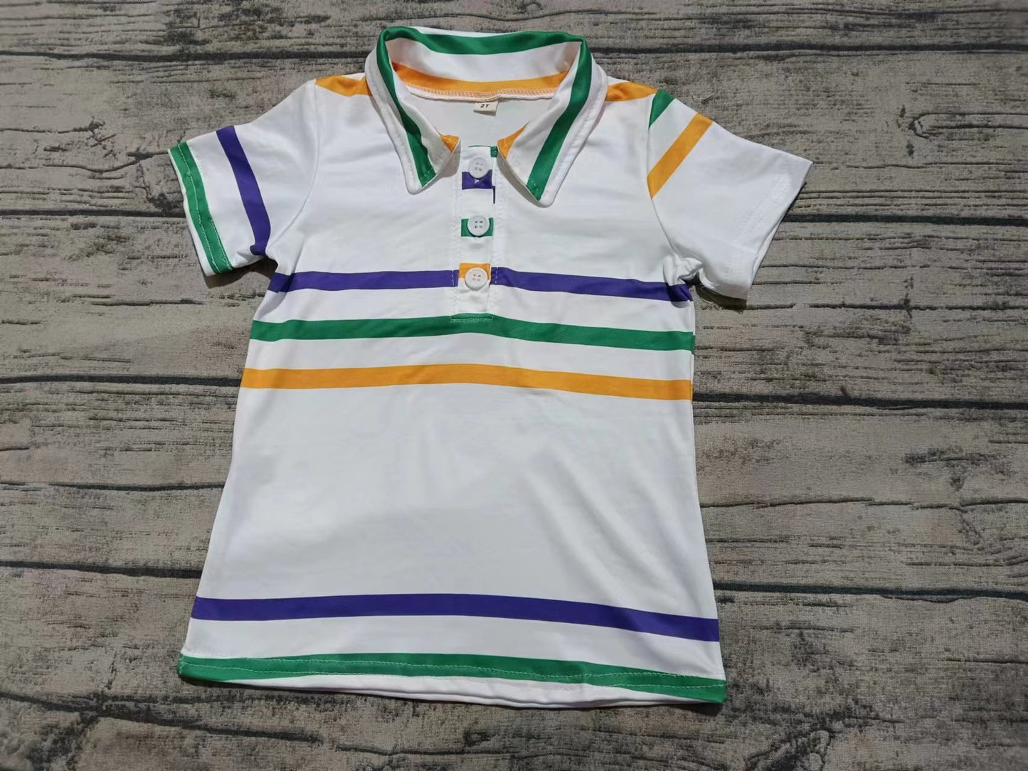 Custom moq 3 eta 6-7weeks baby boys clothes colorful striped button-down short sleeve shirt