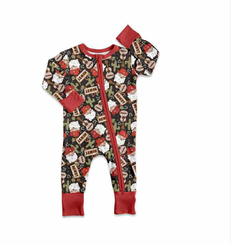 Custom moq 5 mix size Ruffle zippy Boy zippy wester long sleeve romper