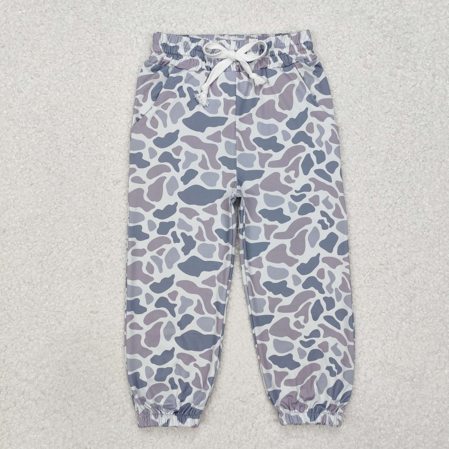 RTS NO MOQ(In Stock) P0651 Camouflage gray-blue drawstring trousers