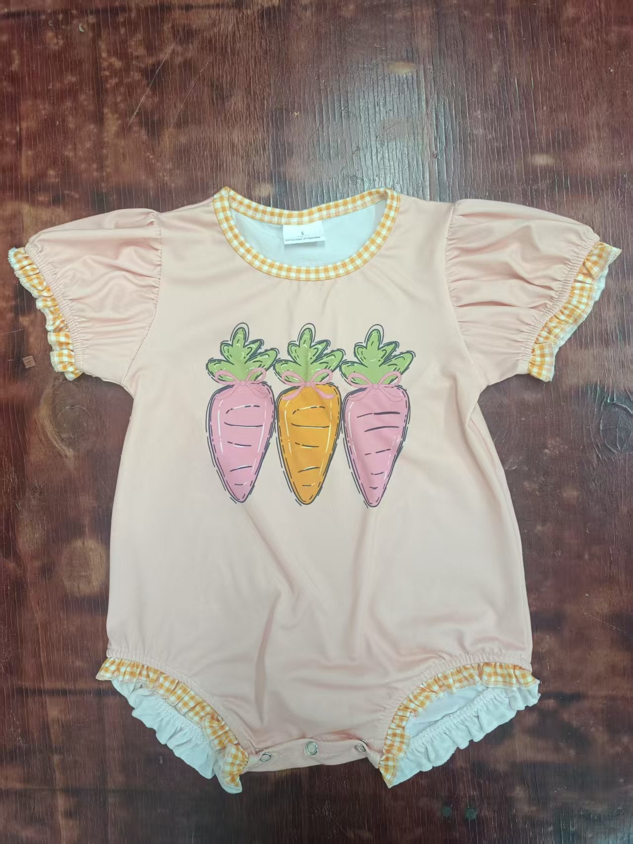 Custom moq 3 eta 6-7weeks baby girls clothes easter shorts sleeve romper
