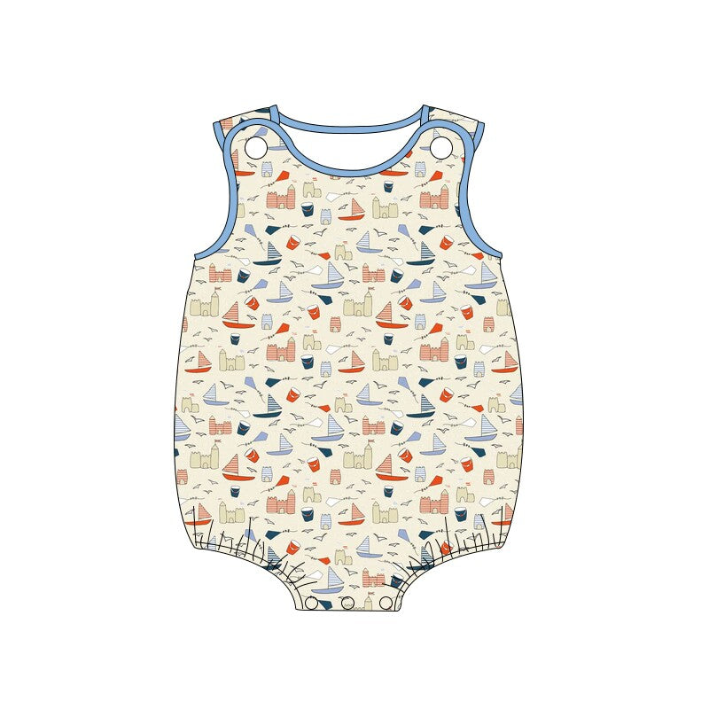 custom moq 5 eta 4-5 weeks baby boys clothes boat vest summer bubble
