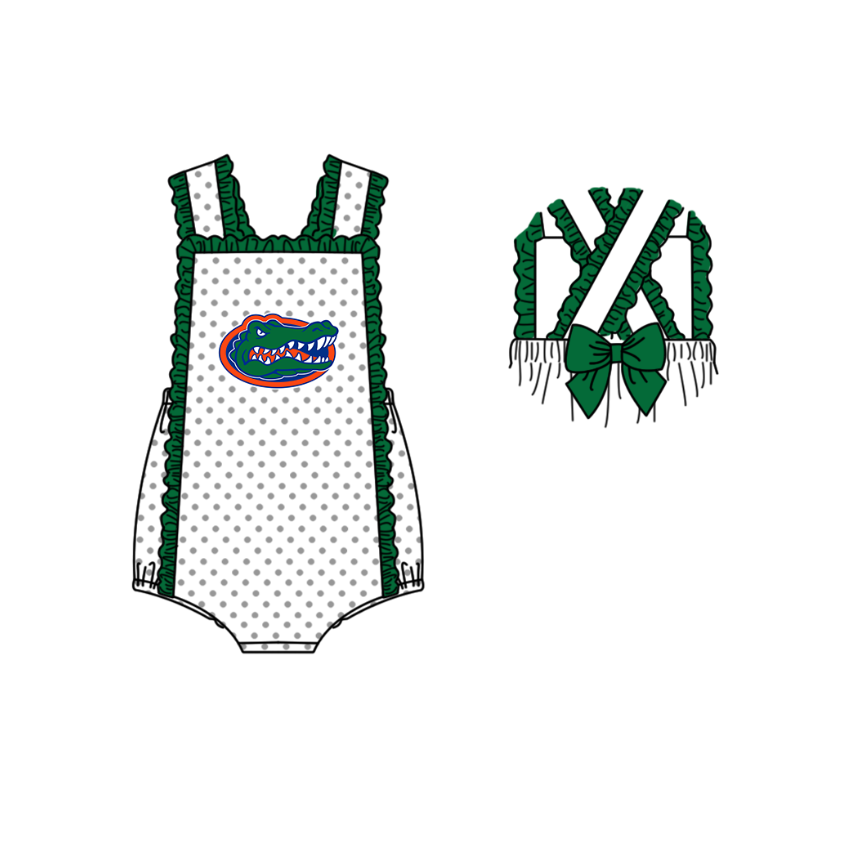 Custom moq 5 mix size milk silk summer teams green Polka Dot Baby Romper Set Short-Sleeved Thong Dress for Girls And Short-Sleeved Shorts for Boys Cute Baby Outfit