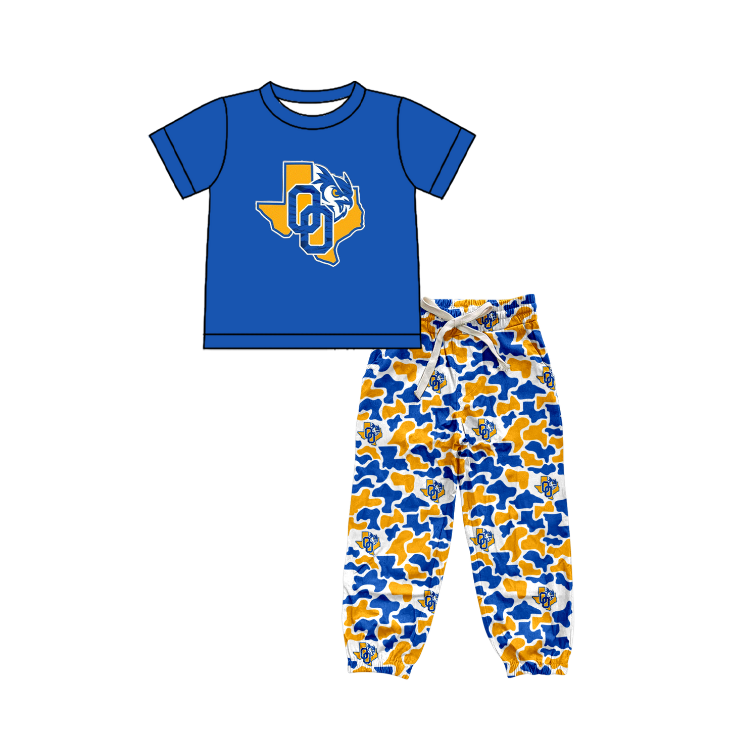 custom moq 5 mix size XY062701 Baby Boys Short Sleeve Top Drawstring Camouflage Pants Set