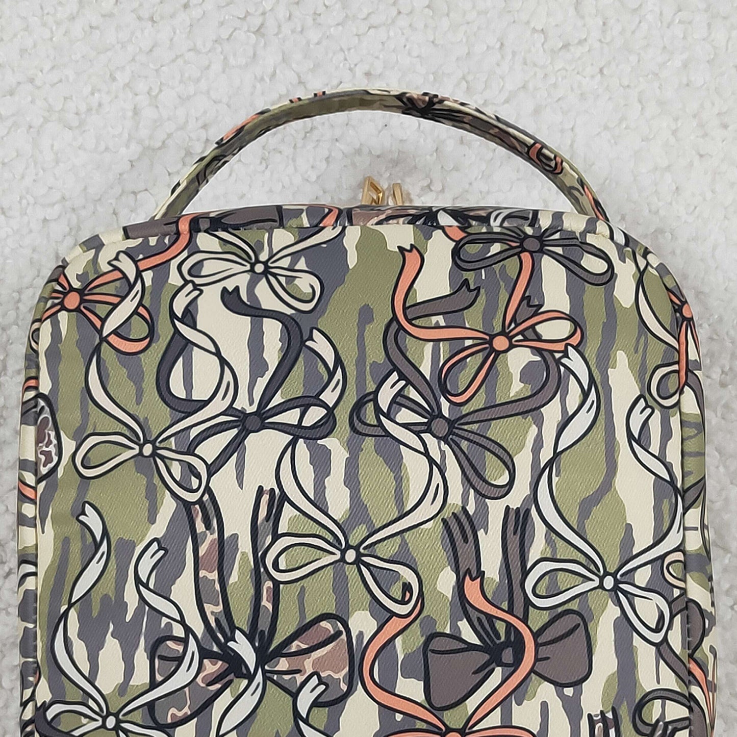 RTS NO MOQ BA0393 Little Kids Southern Olive Camo Bow Lunch Bags