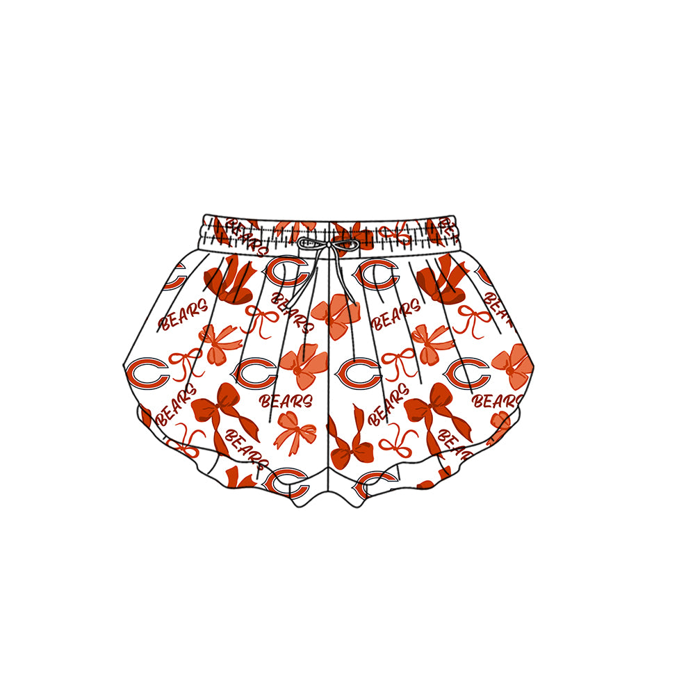Custom moq 5 mix size milk silk summer teams Baby Girls Orange Bow Vest Top Skirt Shorts Sets Sleeveless Knee Length Dresses Yoga Shorts Yoga Active Outfit