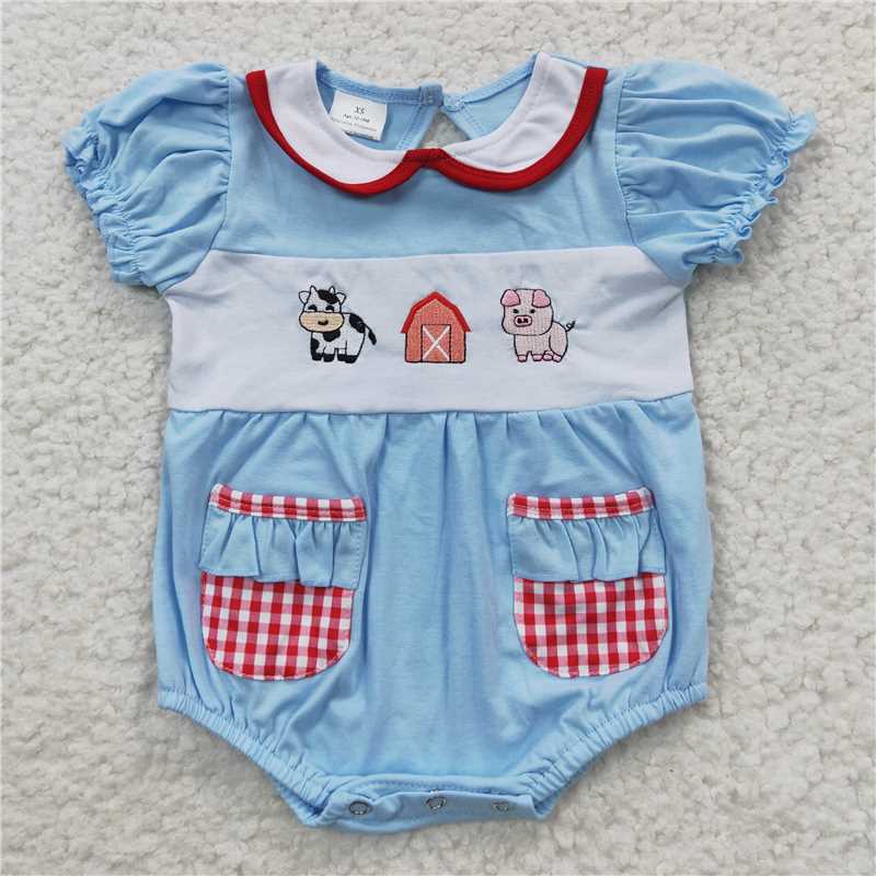 RTS NO MOQ Girls Boys embroidery Clothes Sets and romper