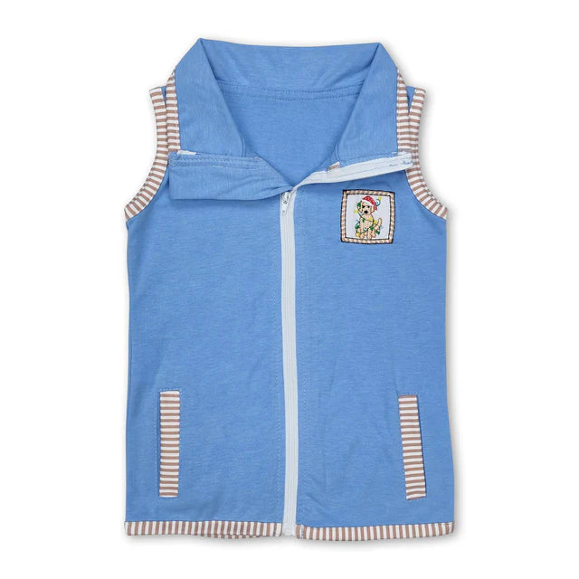 RTS NO MOQ Sibling Baby Boys Deers Hunting Zip Pocket Vest Tops
