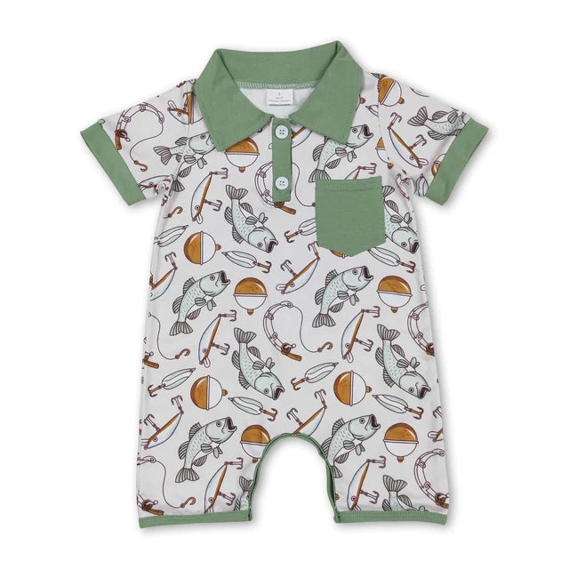 RTS NO MOQ Sibling Baby Boys Duck Call Camouflage Pocket Rompers