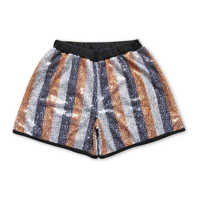 RTS NO MOQ Sibling Adult Women Green Purple Gold Sequin Shorts