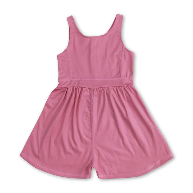 RTS NO MOQ Sibling Baby Girls Sleeveless Yoga Jumpsuits
