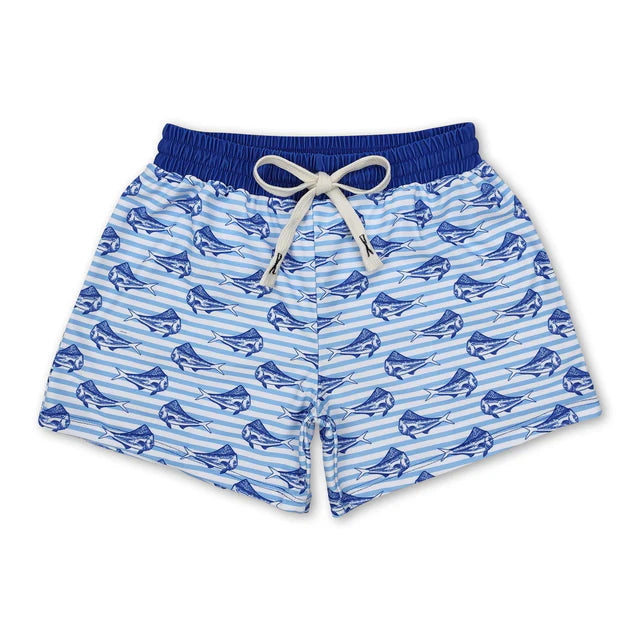 RTS NO MOQ(In Stock)Baby Boys Summer Crab Fishes Trunks Swimsuits Swimwear