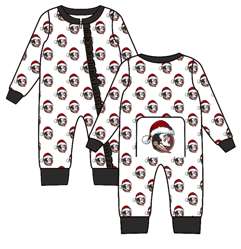 Custom moq 5 eta 6-8weeks Christmas hat human head feather girls romper