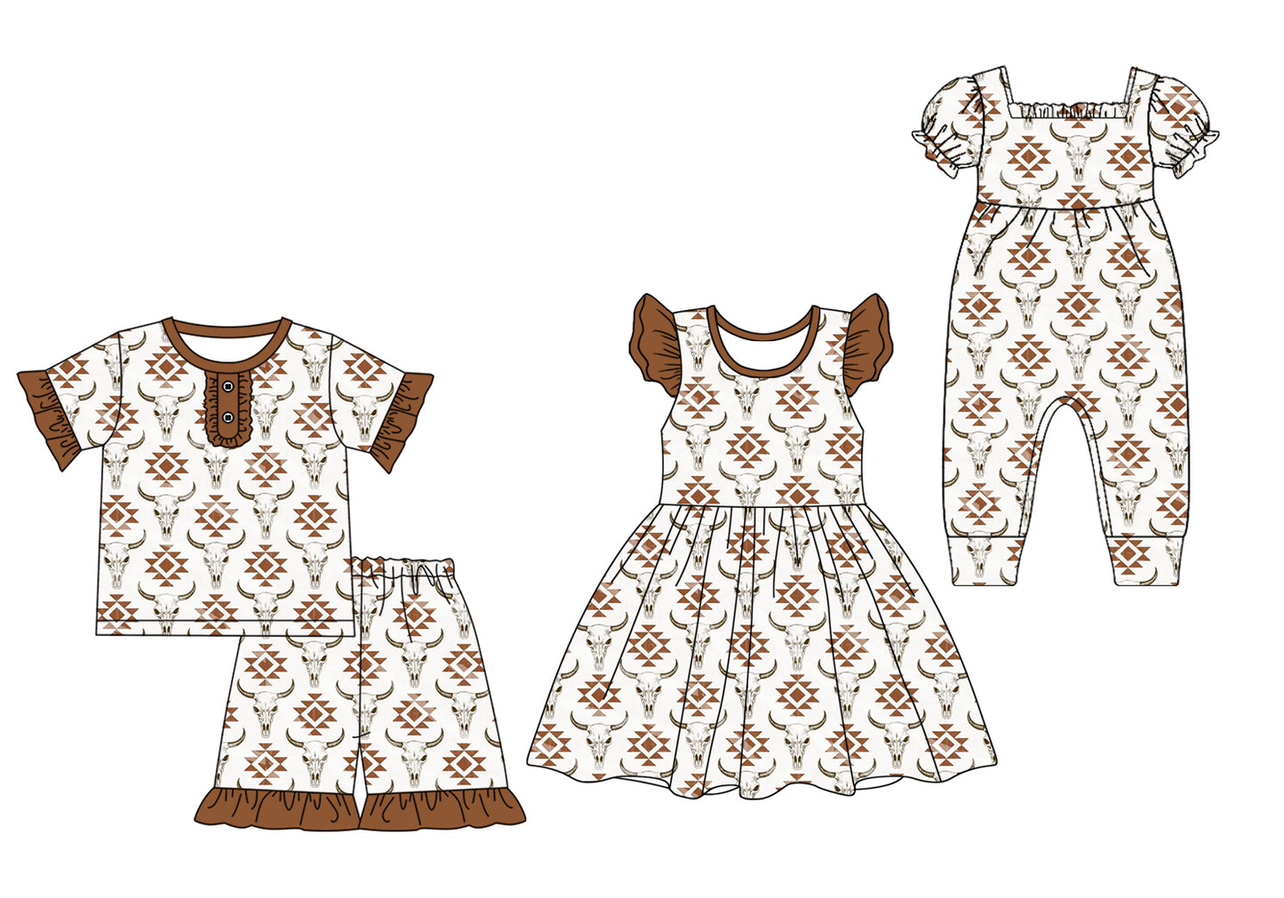 2.10 custom each style moq 5eta 4-6week Sibling Sisters baby girl short sleeve shorts sets and dress and rompers match family design