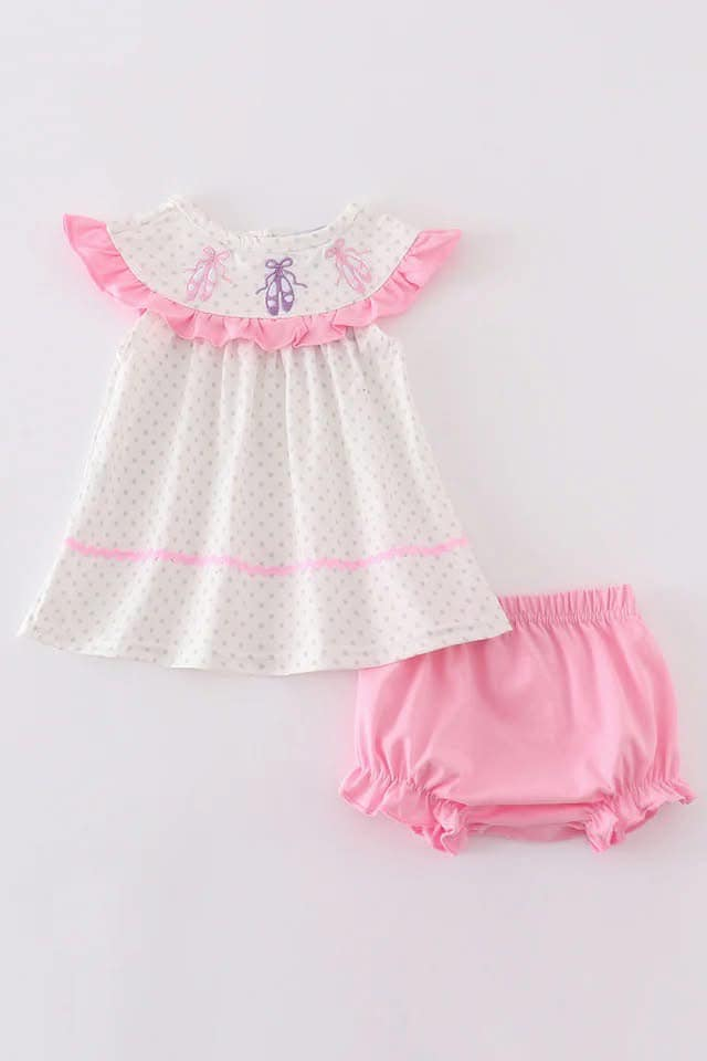 Custom moq 3 eta 7/8week moq 5 eta /4/5week baby girl clothes ballet shoes flying Sleeve briefs Set