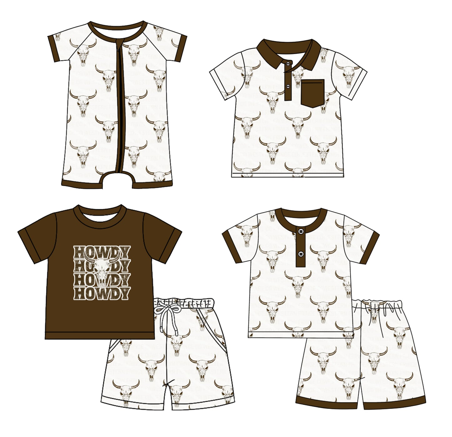 2.10 custom each style moq 5eta 4-6week Sibling Sister cow head baby girl sets 1 and sets 2 and boy rompers and top match family design
