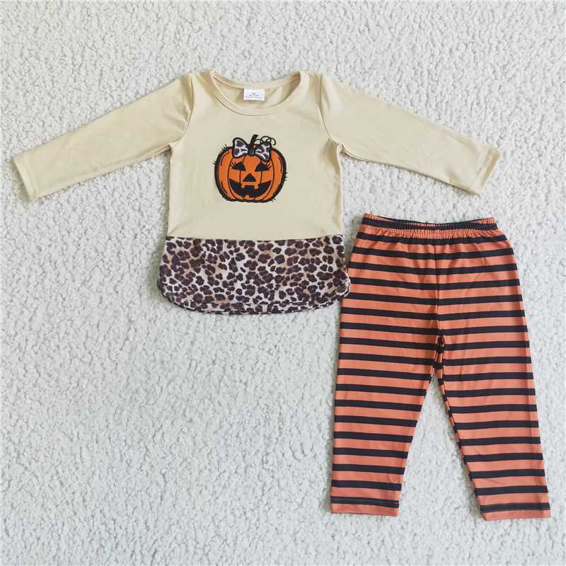 SALES NEW Baby Girls Halloween pumpkin face legging clothes sets