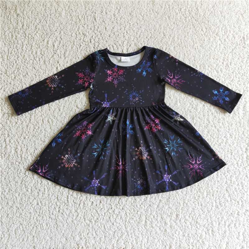 SALES NEW Baby Girls Snowflake Dresses Cute Winter Fashion Infant Girl's Clothing Soft Comfortable Material Baby Dresses