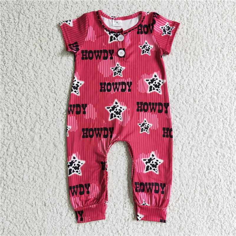 SALES NEW Baby boys red howdy western rompers