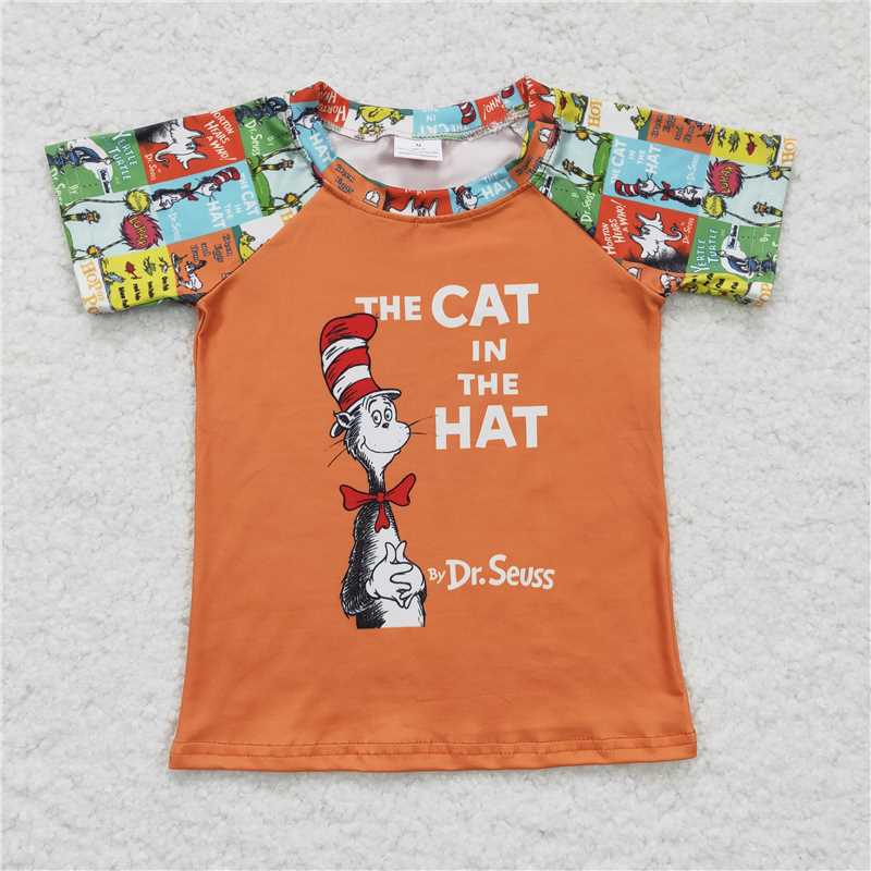 RTS NO MOQ Baby Boys dr seuss shorts Sleeve tops