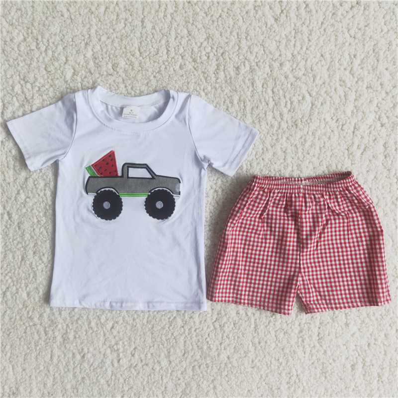 SALES NEW Watermelon tractor plaid outfits