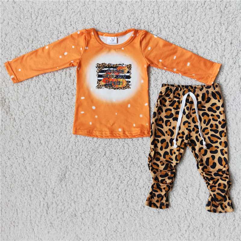 SALES NEW Orange pumpkin stacked legging sets