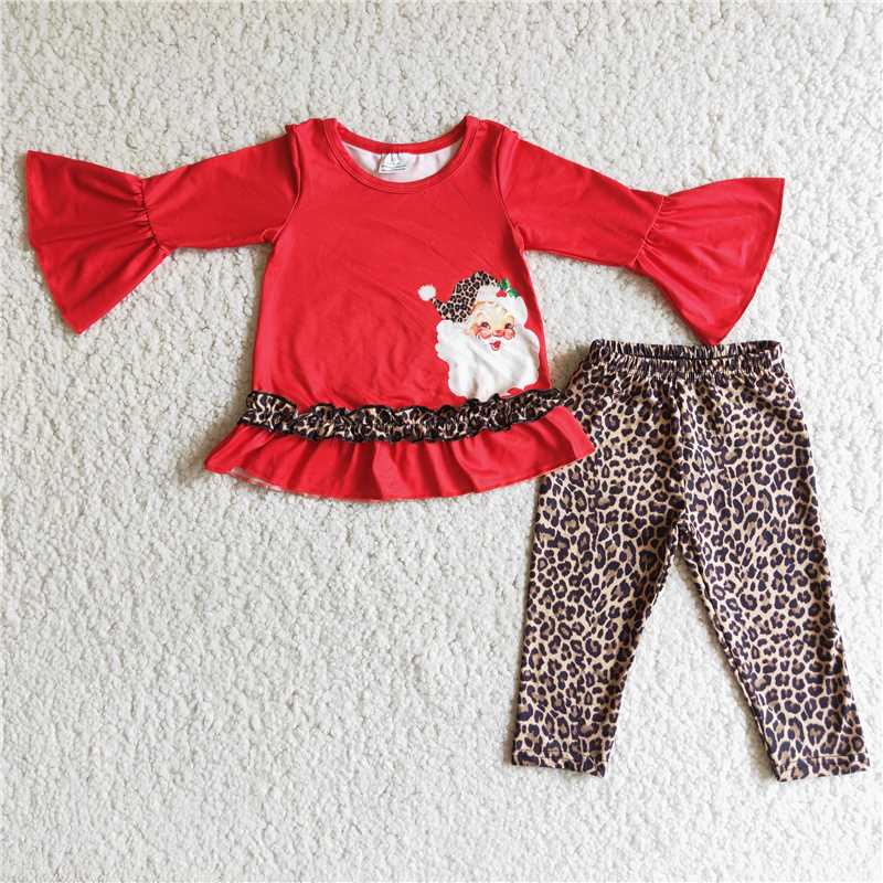 SALES NEW Red Christmas santa leopard legging sets