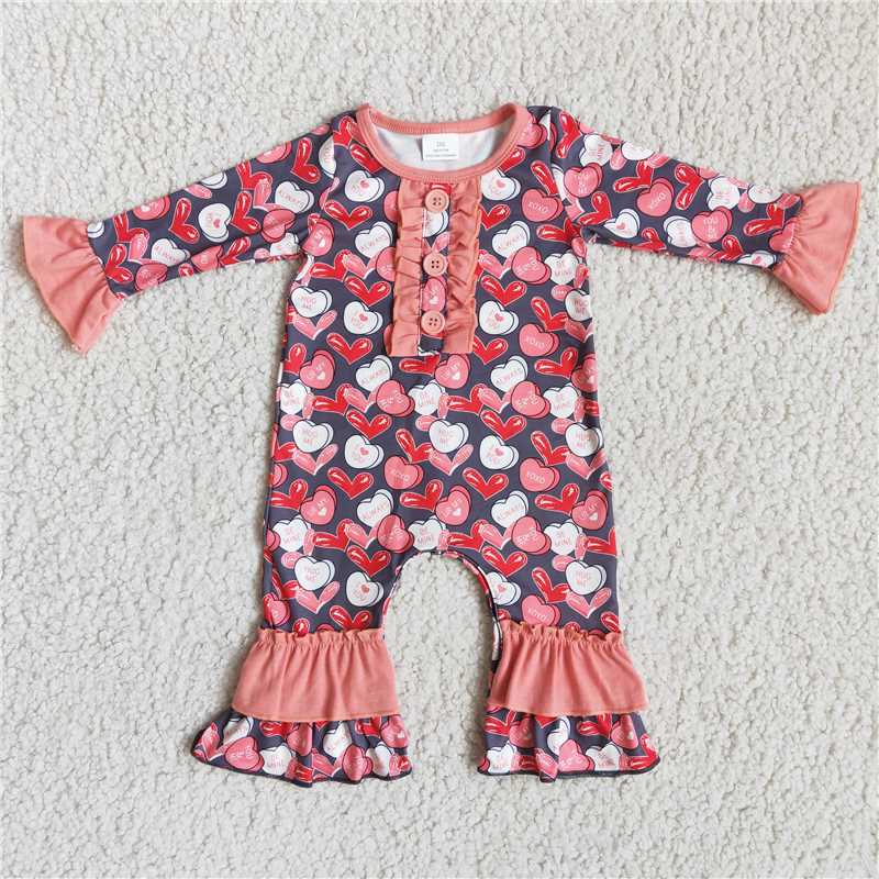 SALES NEW Pink heart valentines rompers