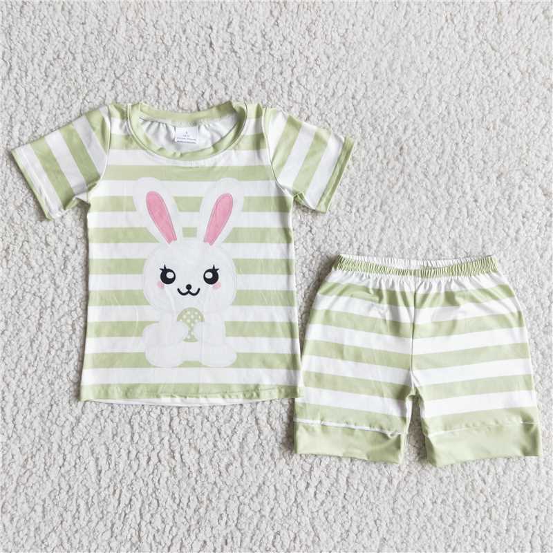 SALES NEW Easter green stripe shorts sets