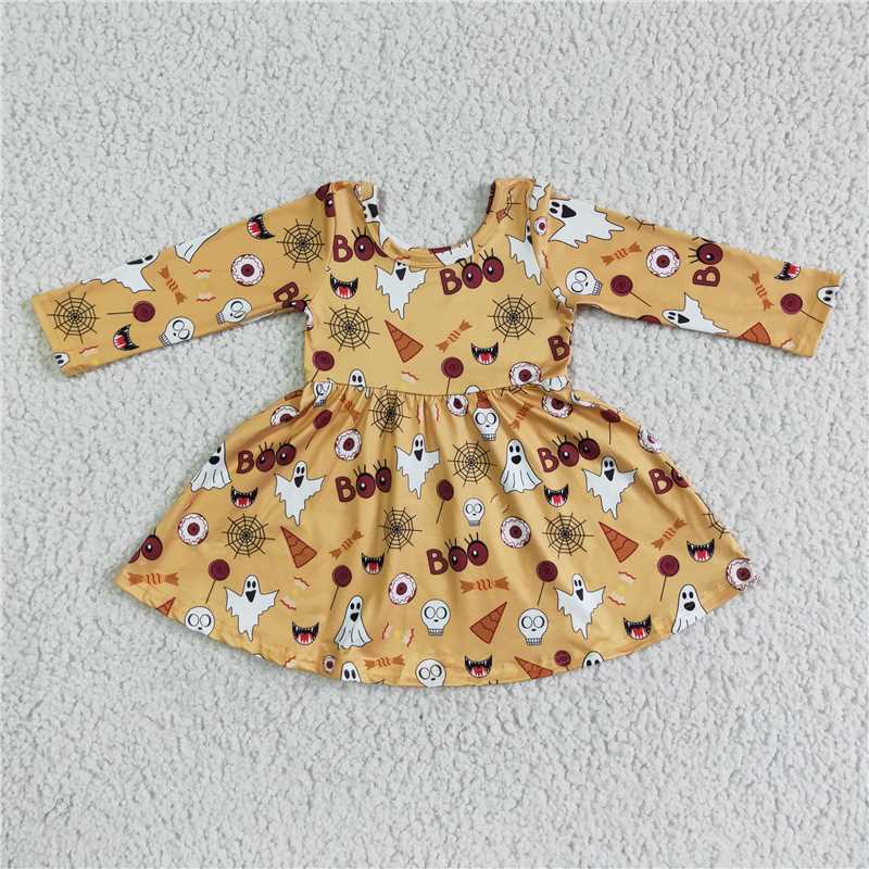 SALES NEW Halloween Ghost Orange Baby Girls Dress Cute Spooky Costume for Little Ones