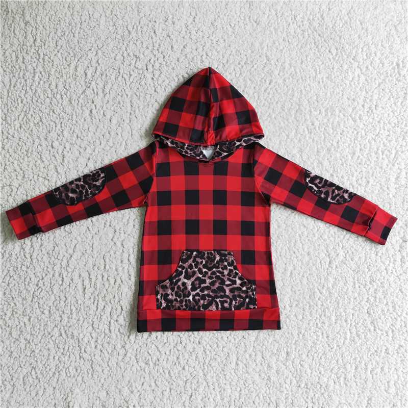 SALES NEW Baby kids Christmas plaid hoodie long sleeve tops
