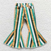 RTS NO MOQ Sibling Baby Baby Girls Halloween Stripes Denim Bell Pants