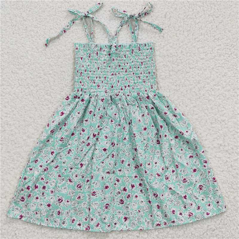 SALES NEW Sibling Baby Girls Colorful Floral Print Dress with Straps Knee-Length Girls Dress for Special Occasions