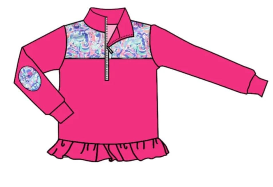25.8.12 custom each style moq 5eta 4-6week Sibling Sisters baby girl long sleeve top 1 and top 2 match family design