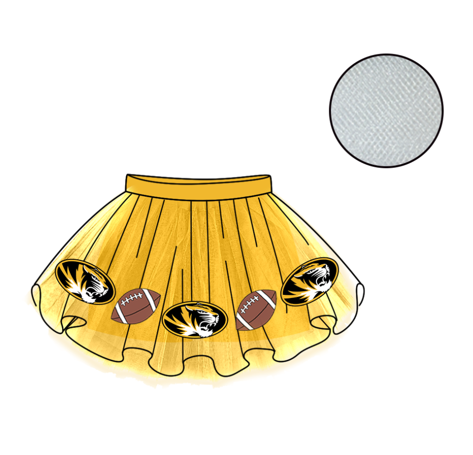 Custom moq 5 mix size milk silk summer teams Baby Girl's Yellow Mesh Skirt Summer Outfit Team Clothing