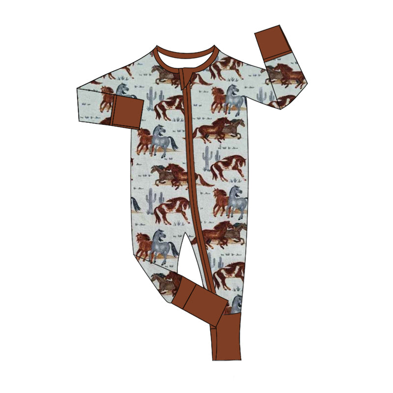 8.22 custom each style moq 5eta 4-6week Sibling Sister horse baby boys sets and rompers match family design