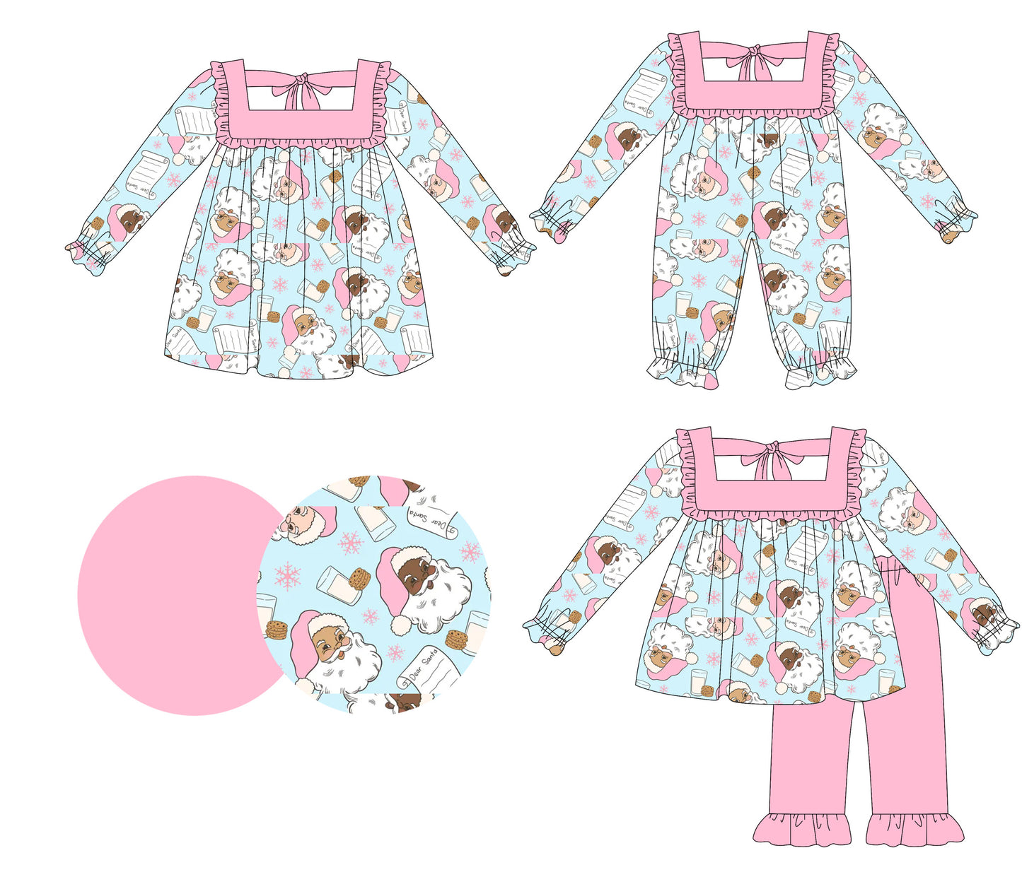 25.6.13 custom each style moq 5eta 4-6week Sibling Sisters Christmas baby girl long sleeve pants sets and dress and rompers match family design